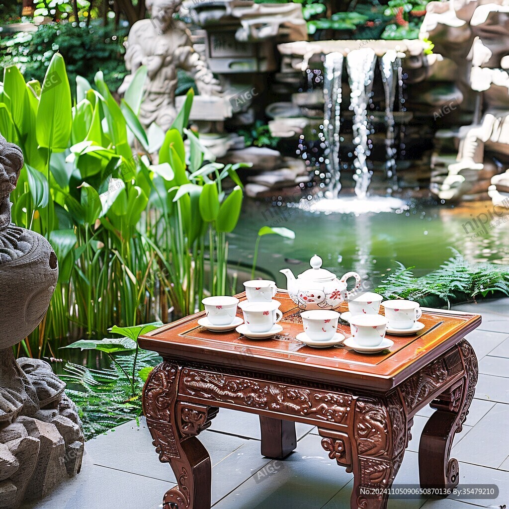 茶具景观园林雕塑