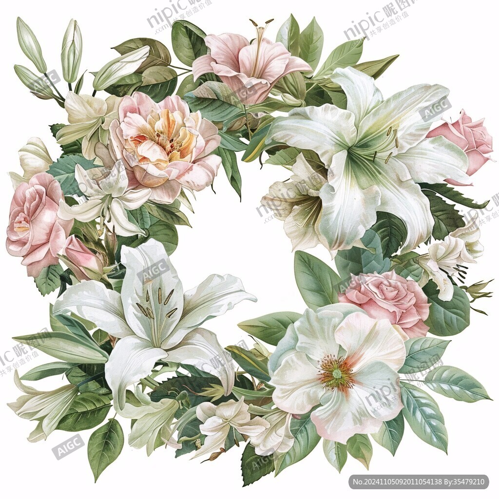 手绘立体牡丹花卉