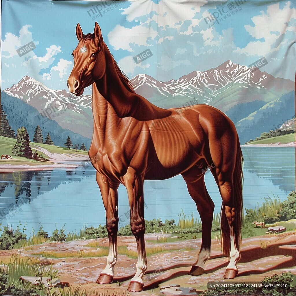 3d浮雕马装饰画