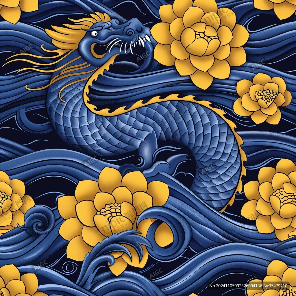 国潮风蛟龙得水