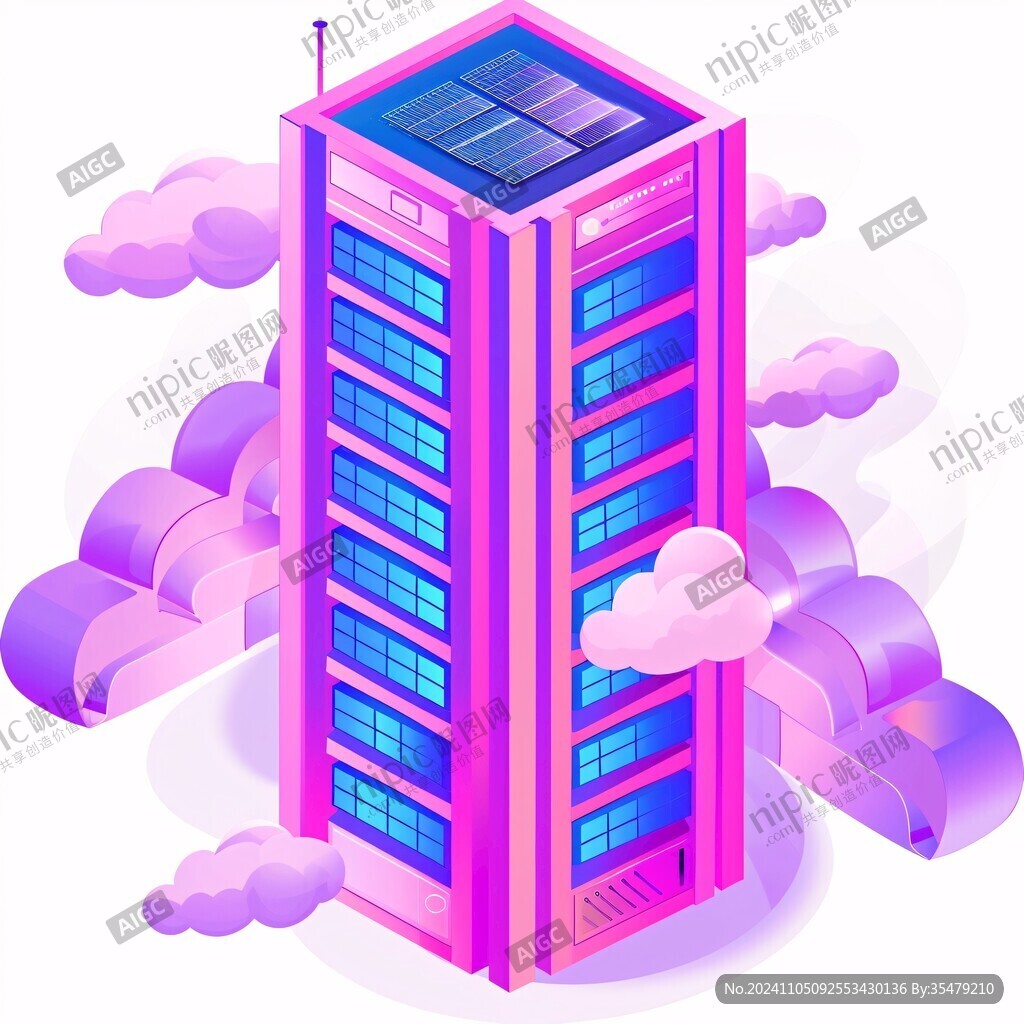 彩色线条建筑插画