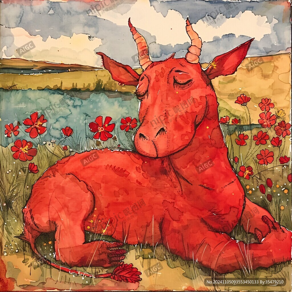 丑牛插画