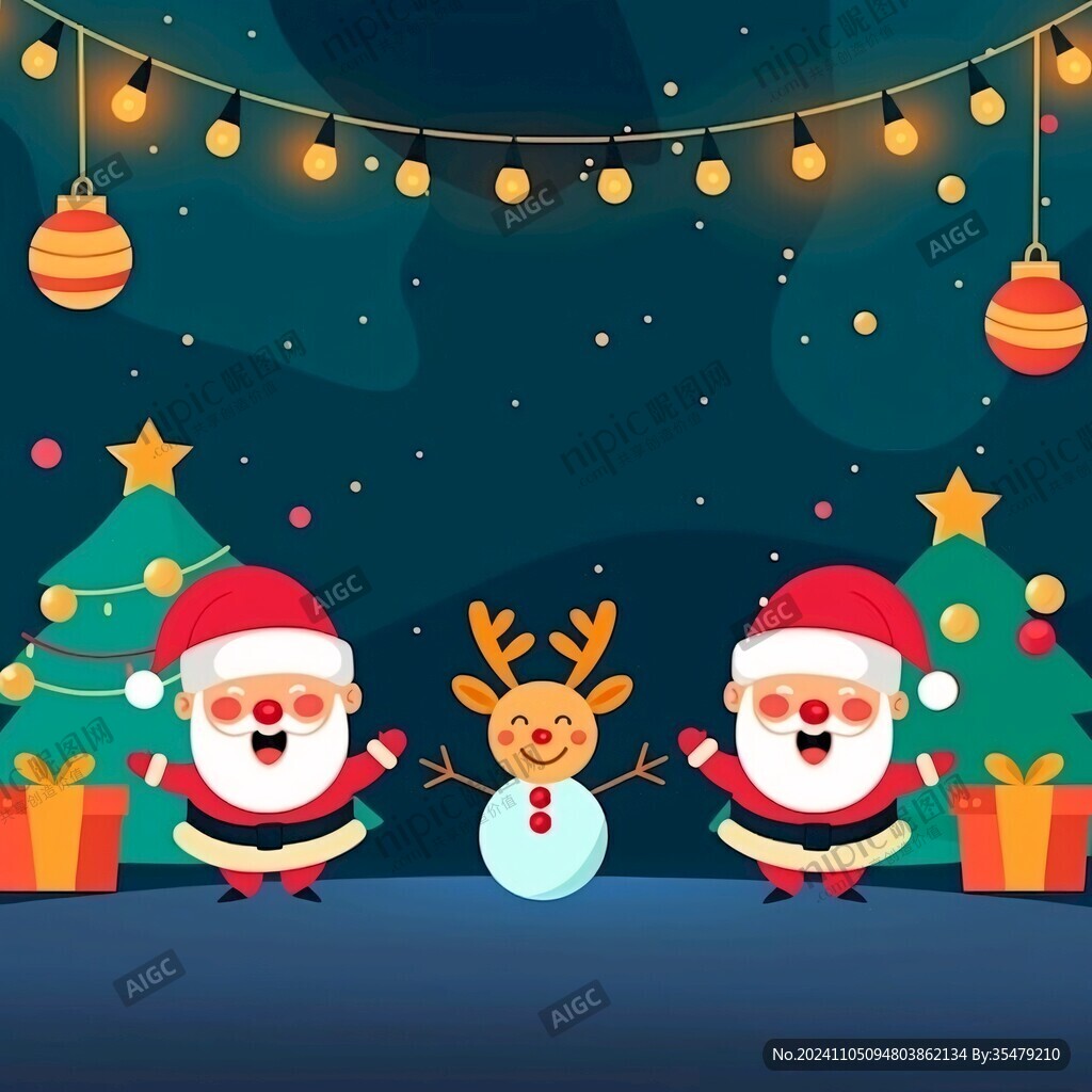 圣诞节卡通人物年会