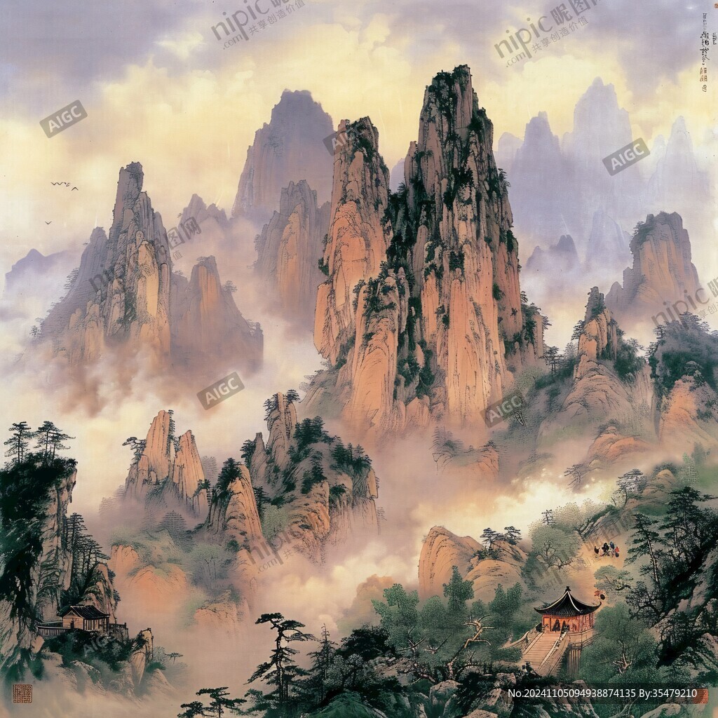 九华山酒店装饰画