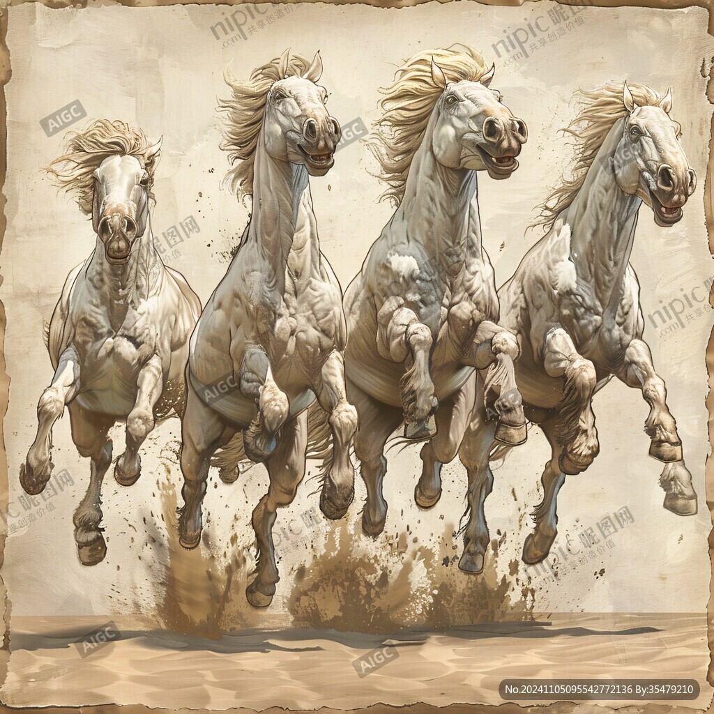 3d浮雕马装饰画