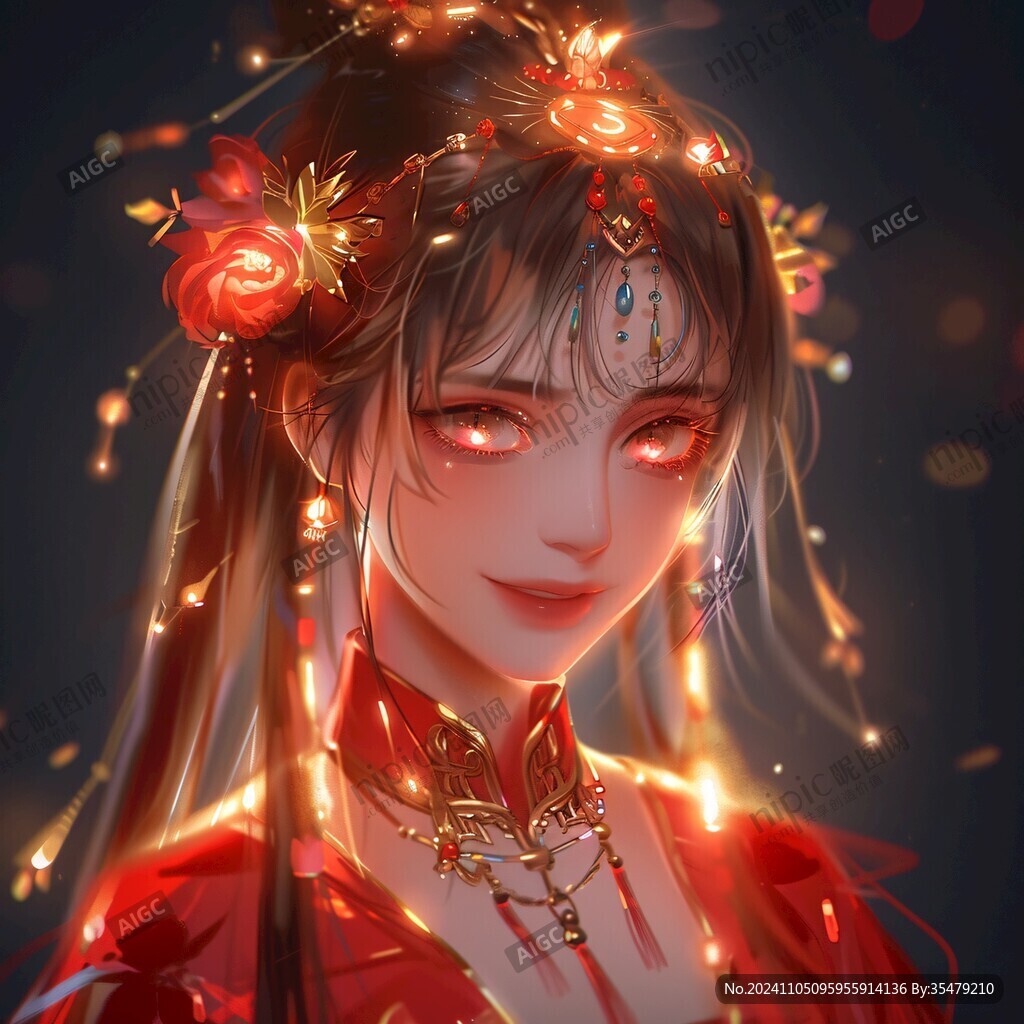 红衣少女设计古风