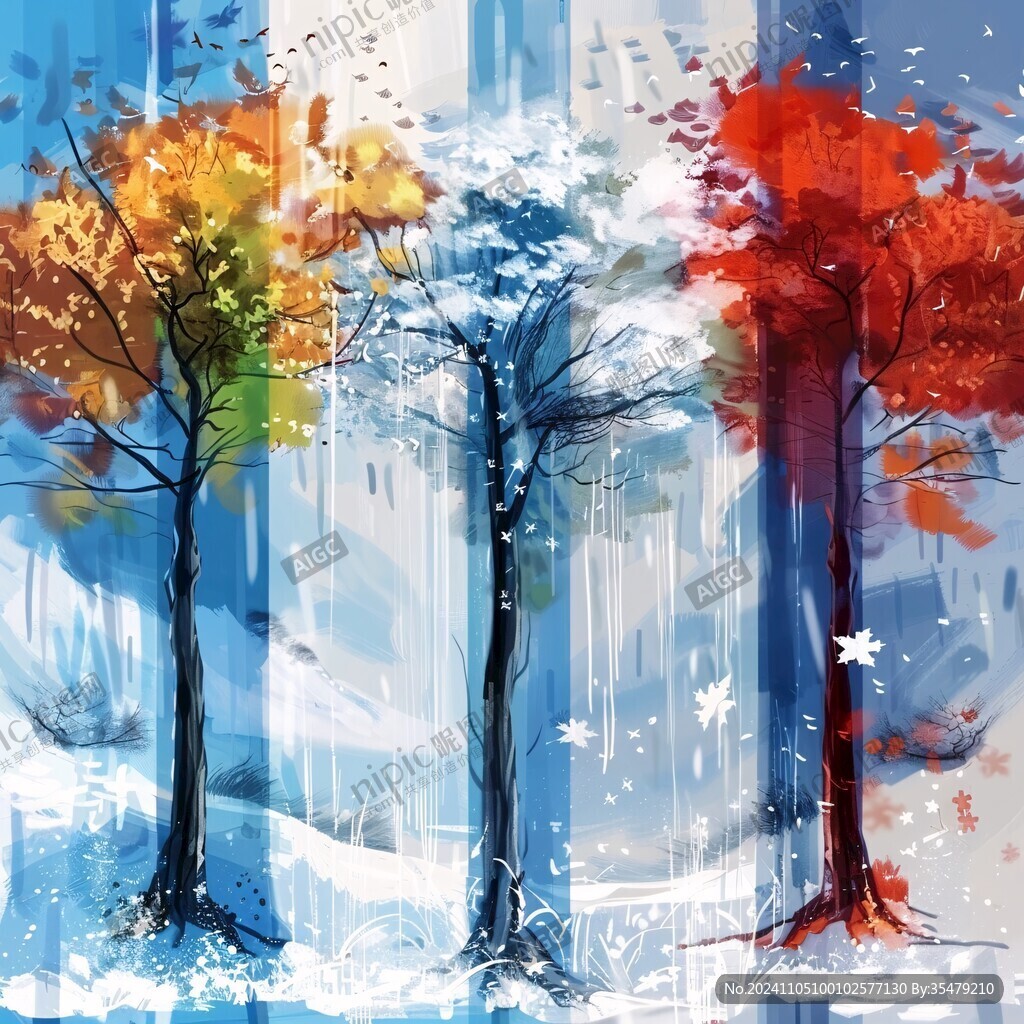 春夏秋冬意境装饰画