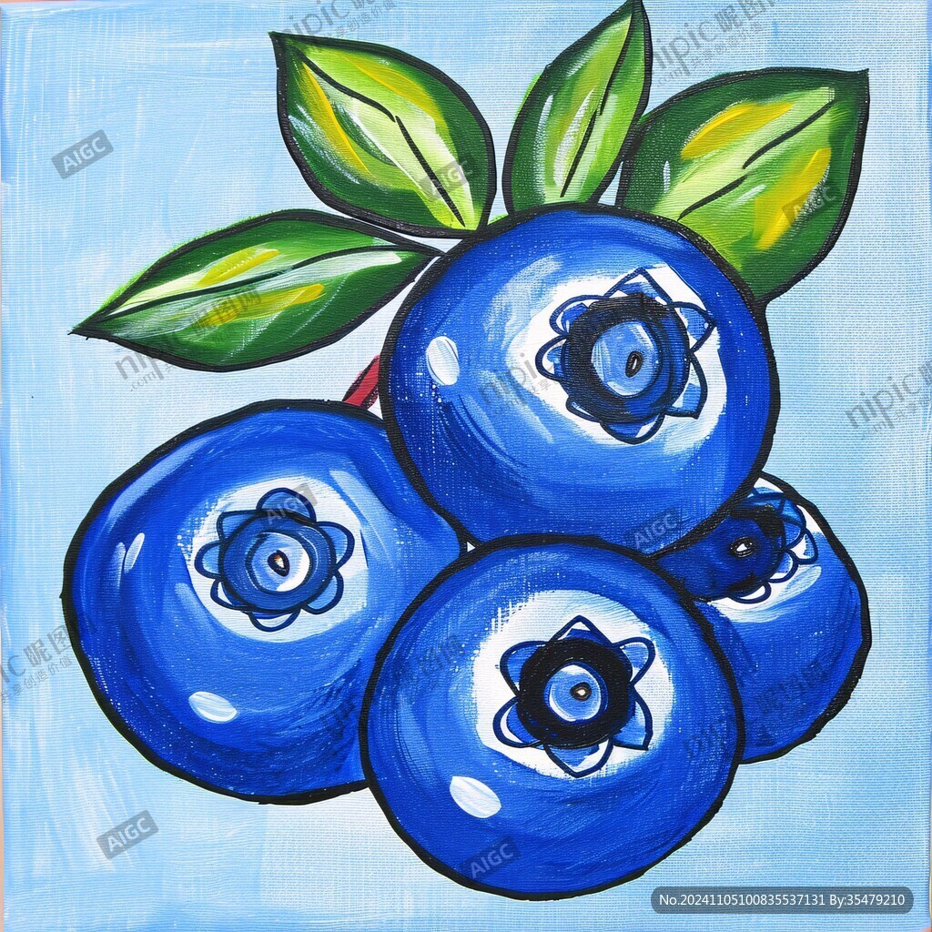 装饰画蓝莓