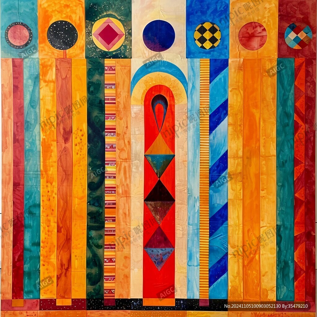 几何图形油画装饰画