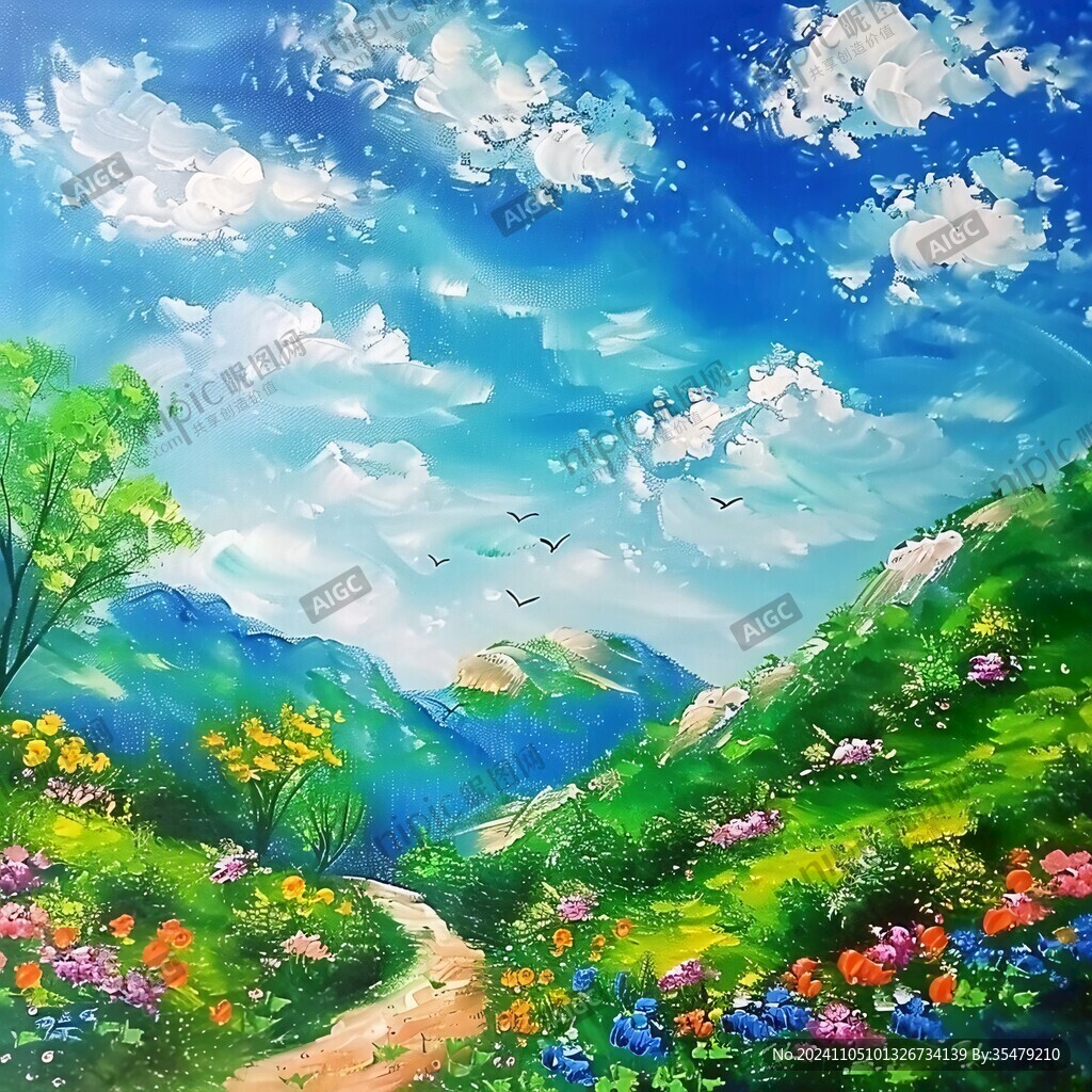 丙烯画风景