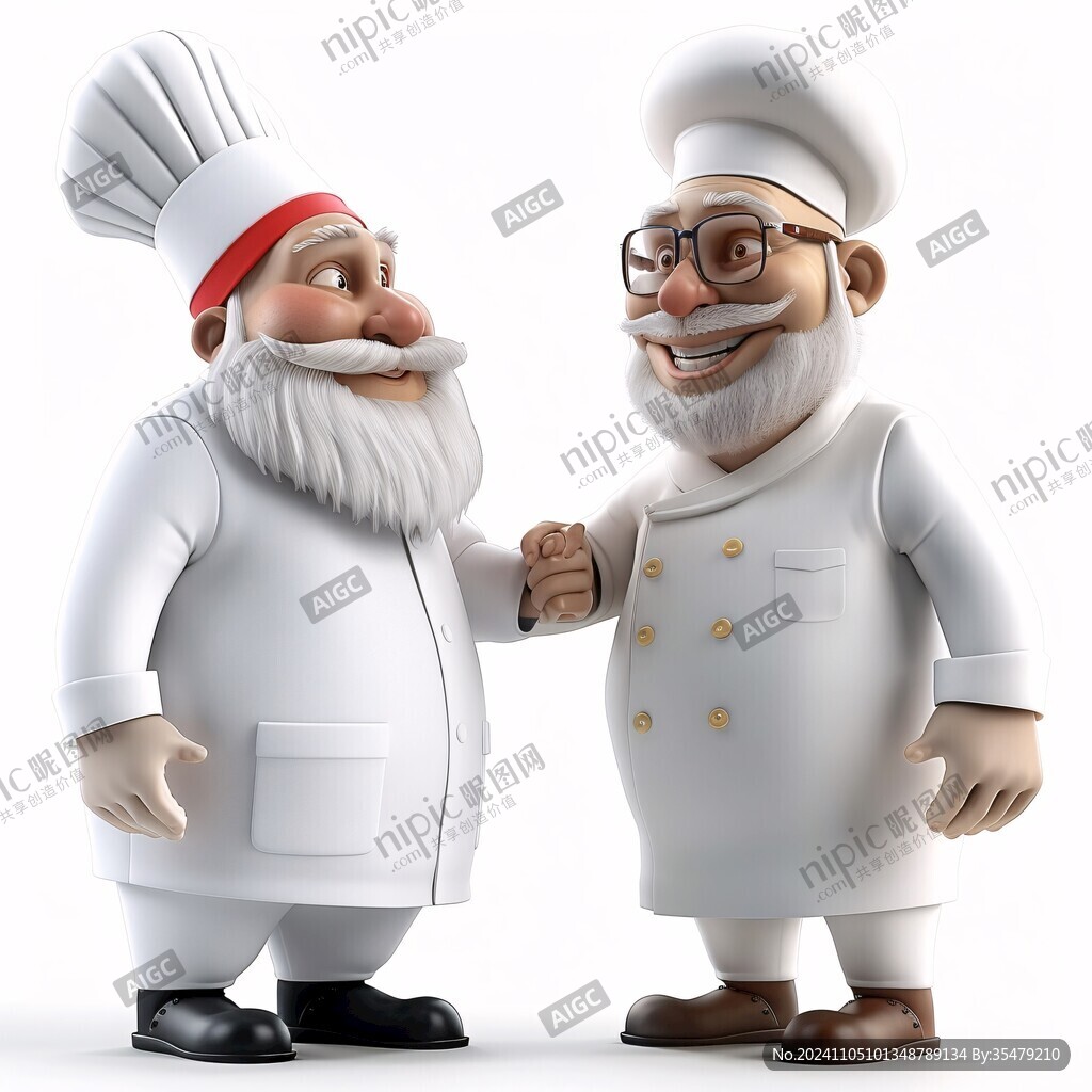 卡通老年男厨师头像