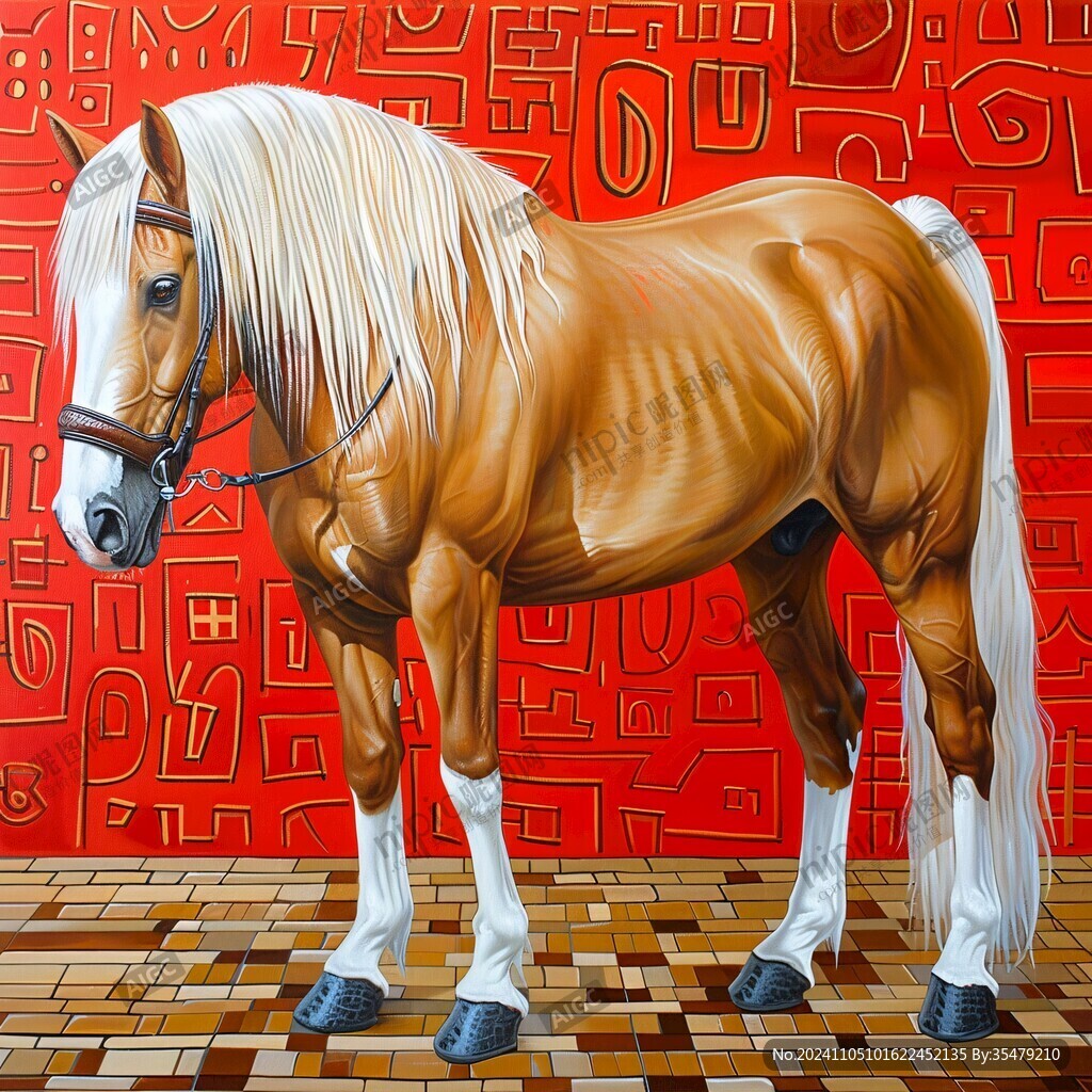 3d浮雕马装饰画