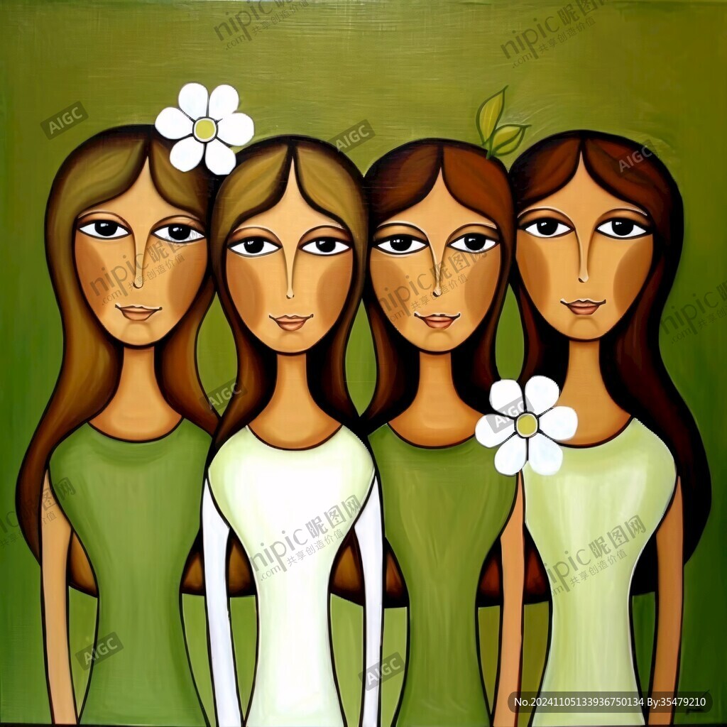 卡通人物现代油画