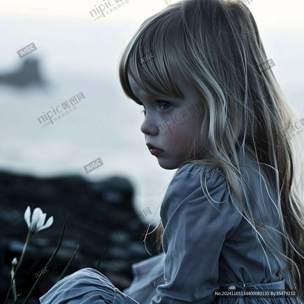 怡然自得的小女孩壁纸