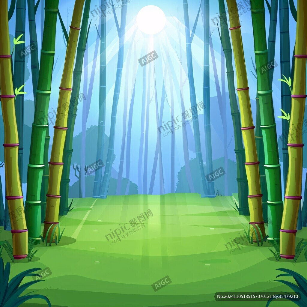 竹林背景插画