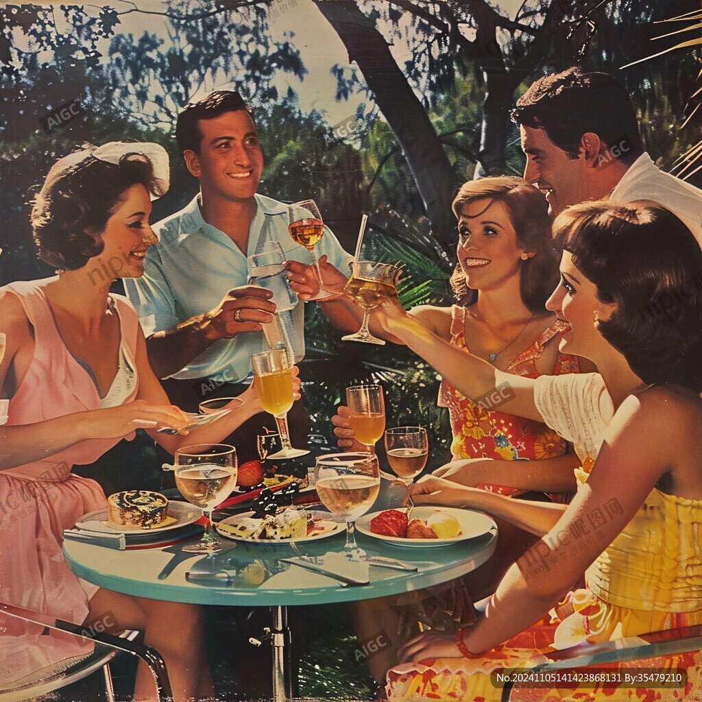 西方人聚餐场景