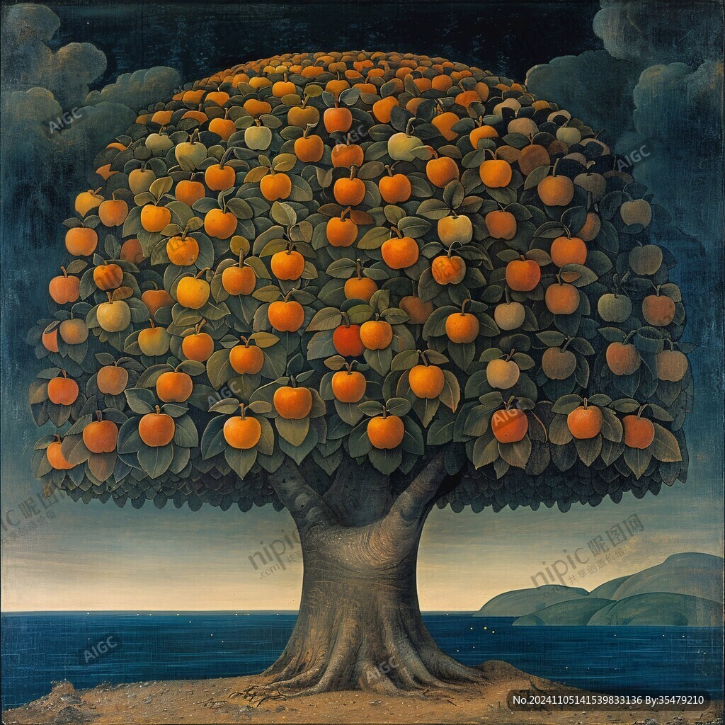 3d立体画苹果树