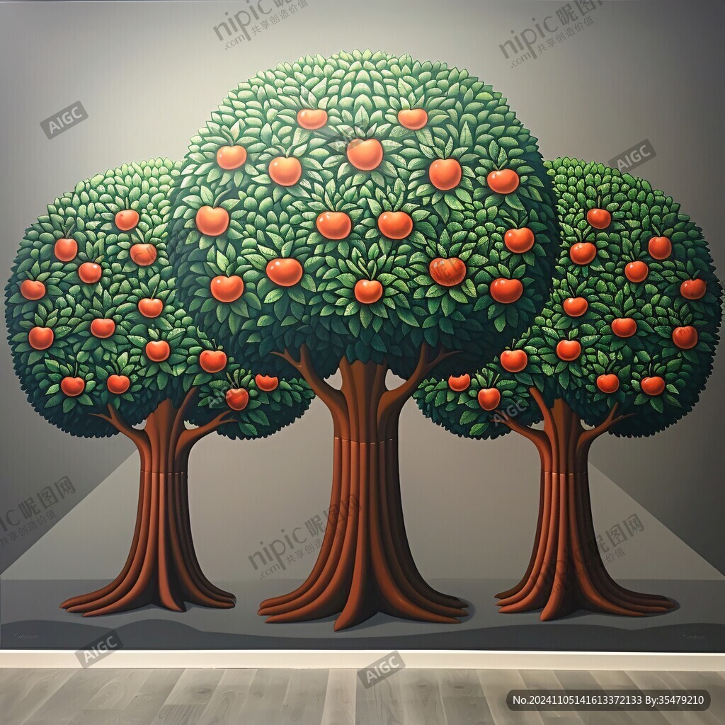 3d立体画苹果树