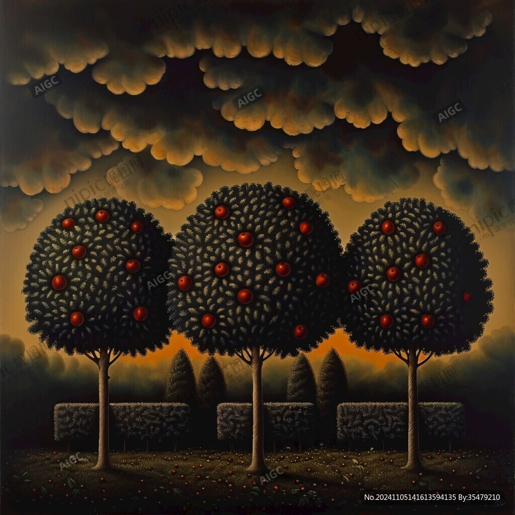 现代画家居饰画树梦幻