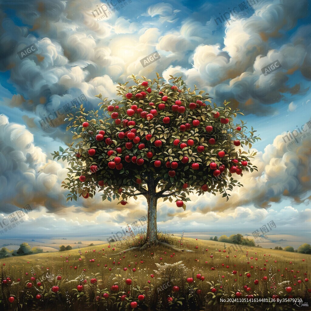 3d立体画苹果树
