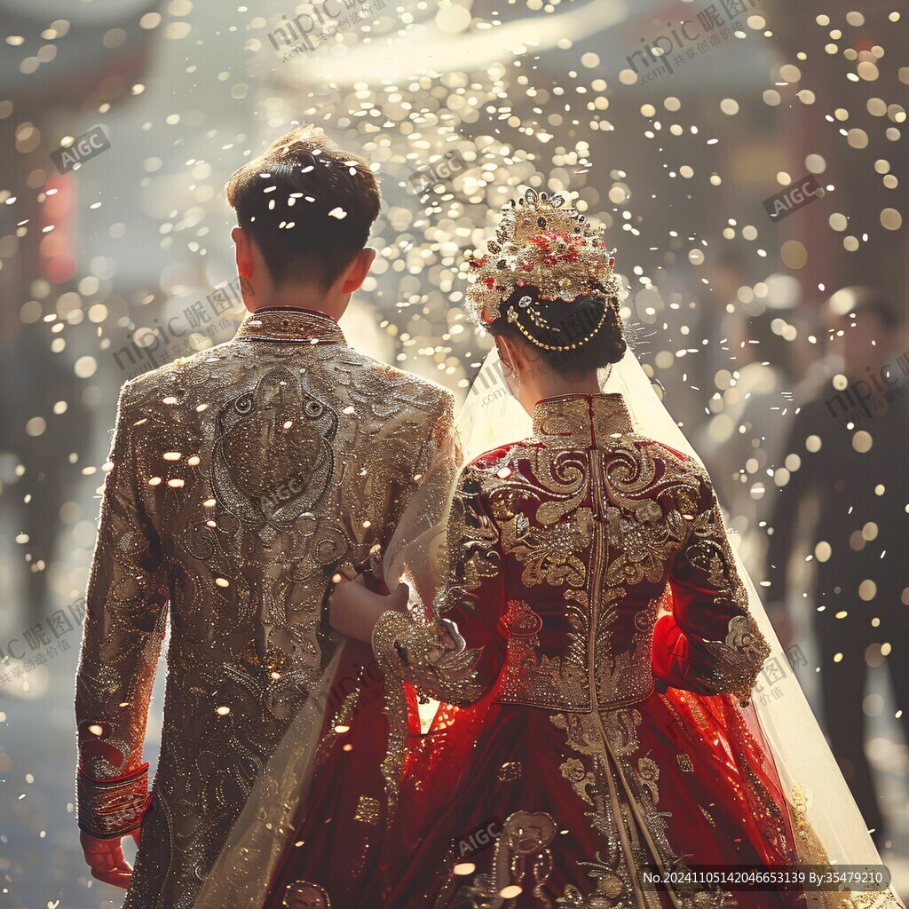 凤冠霞帔婚纱照结婚照