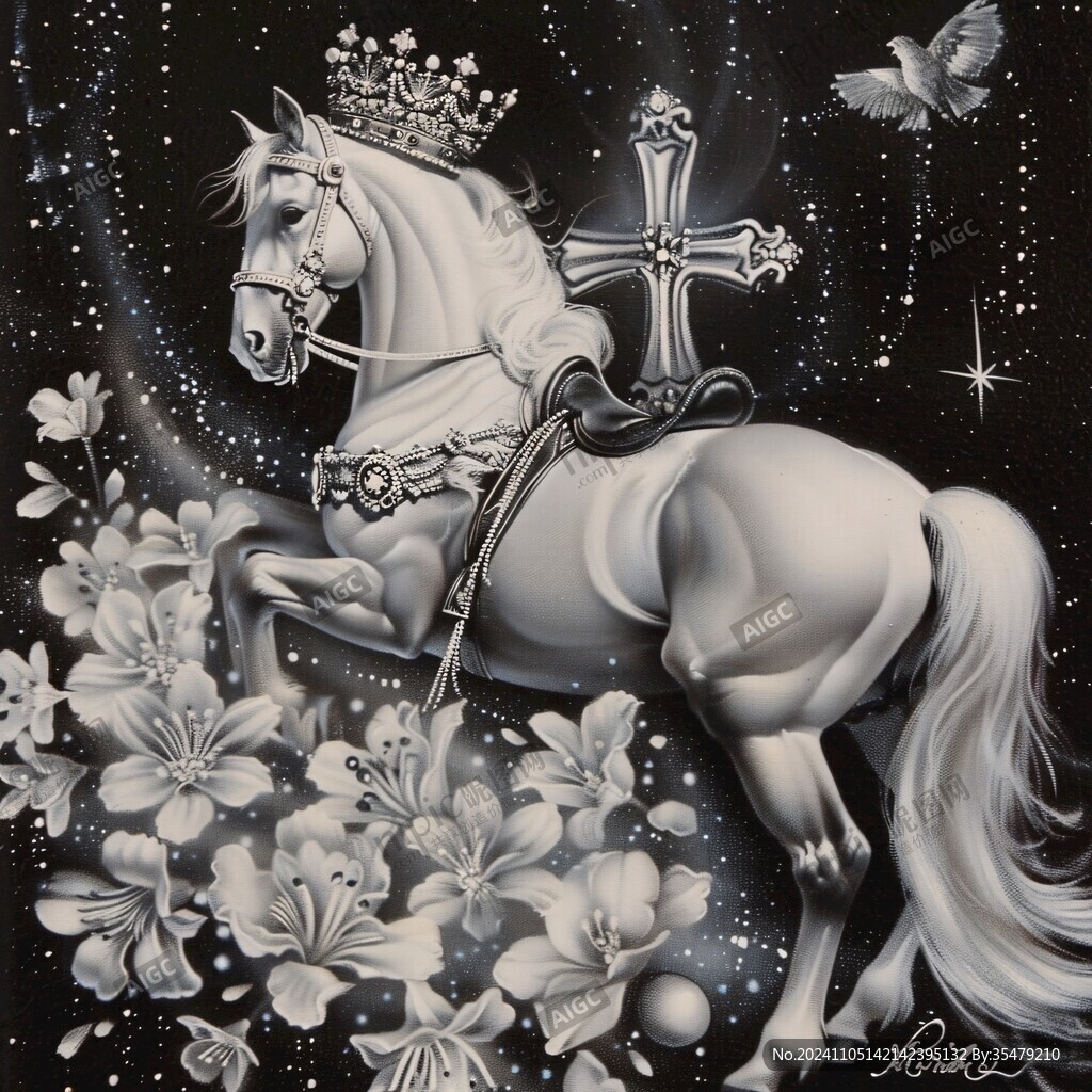 3d浮雕马装饰画