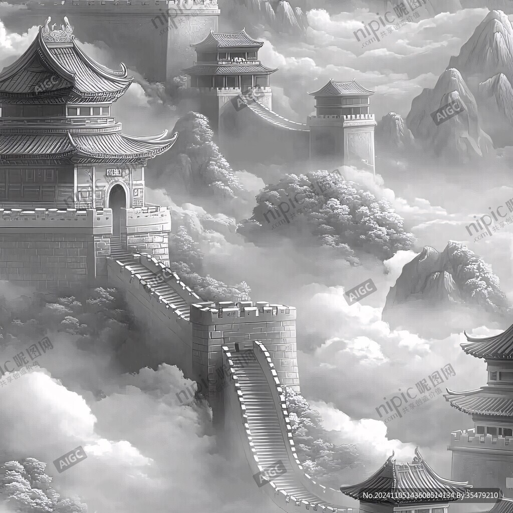 北欧美式天宫风景画