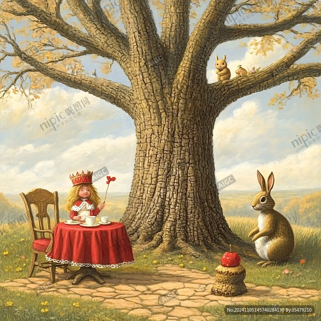 奇幻爱丽斯仙境插画