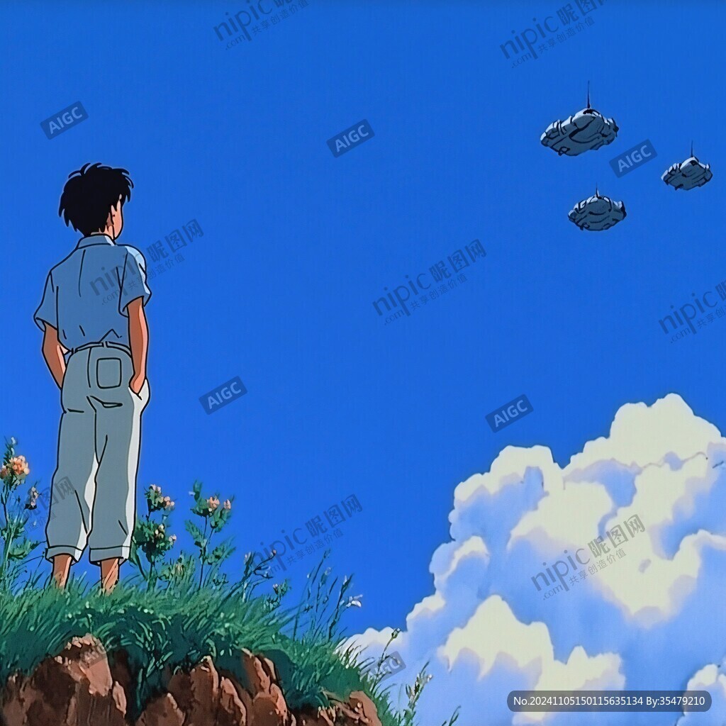 动漫中童话中的白云