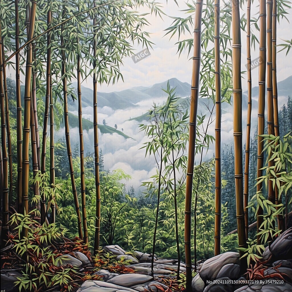 竹林立体画