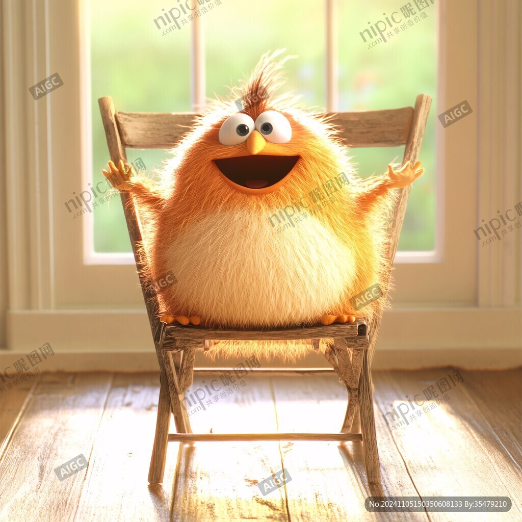 一人扮鸡妈妈坐在凳上