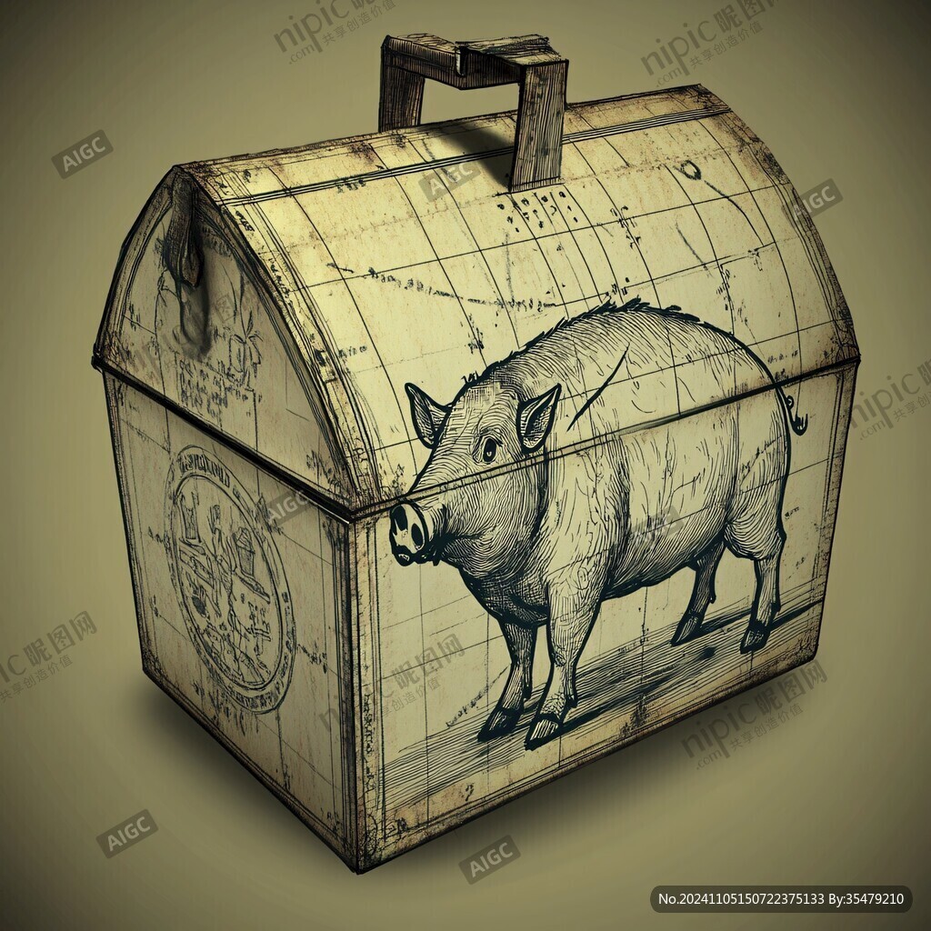 手绘猪笼
