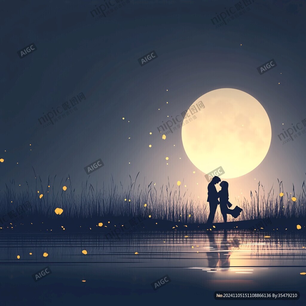 浪漫情侣插画背景