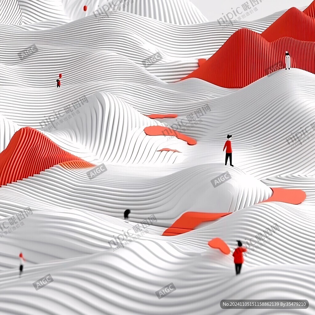 3d波浪线弧线弧形山