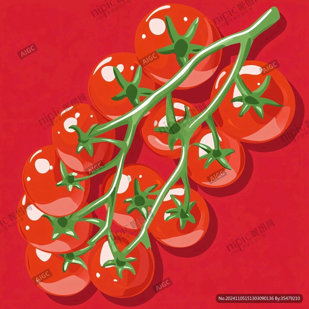 圣女果噪点插画