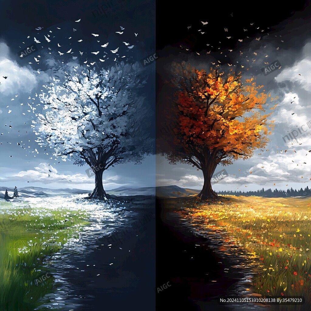 春夏秋冬意境装饰画