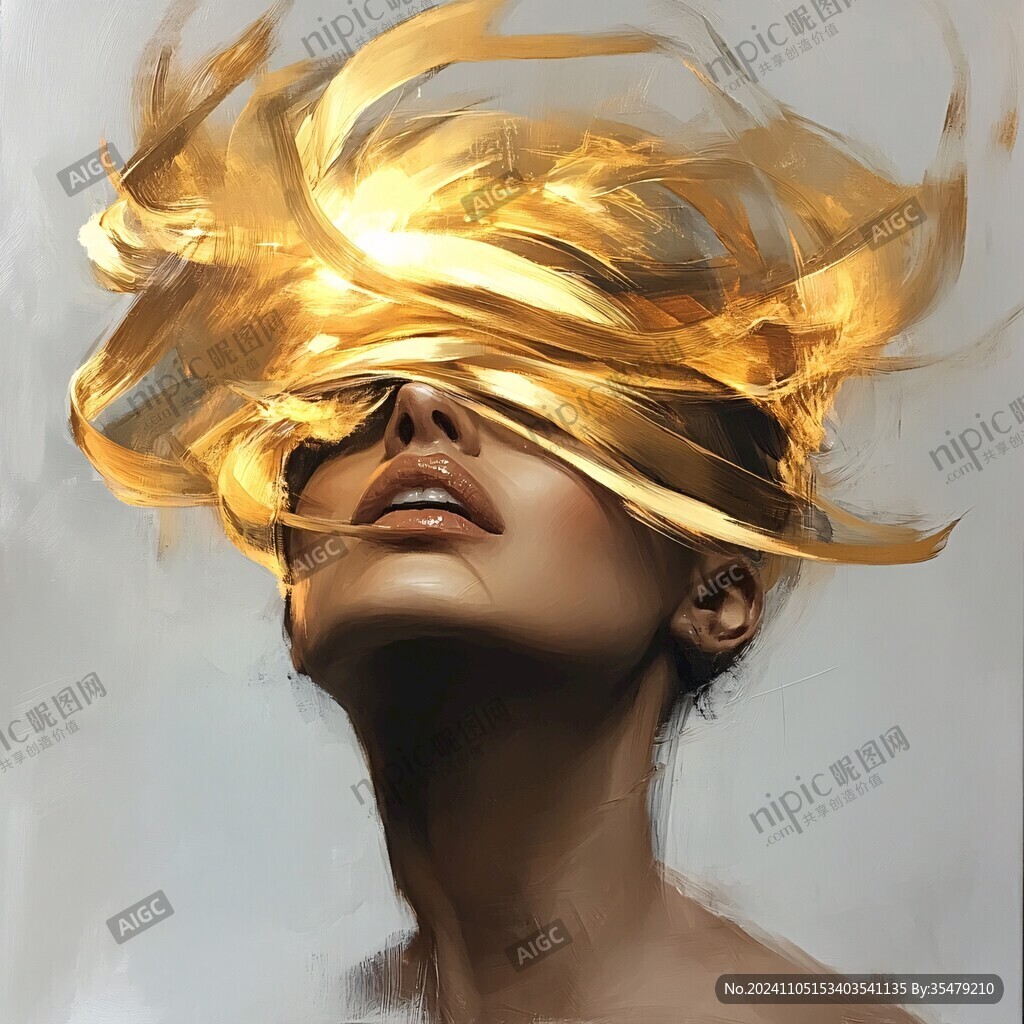 黄金流体艺术画