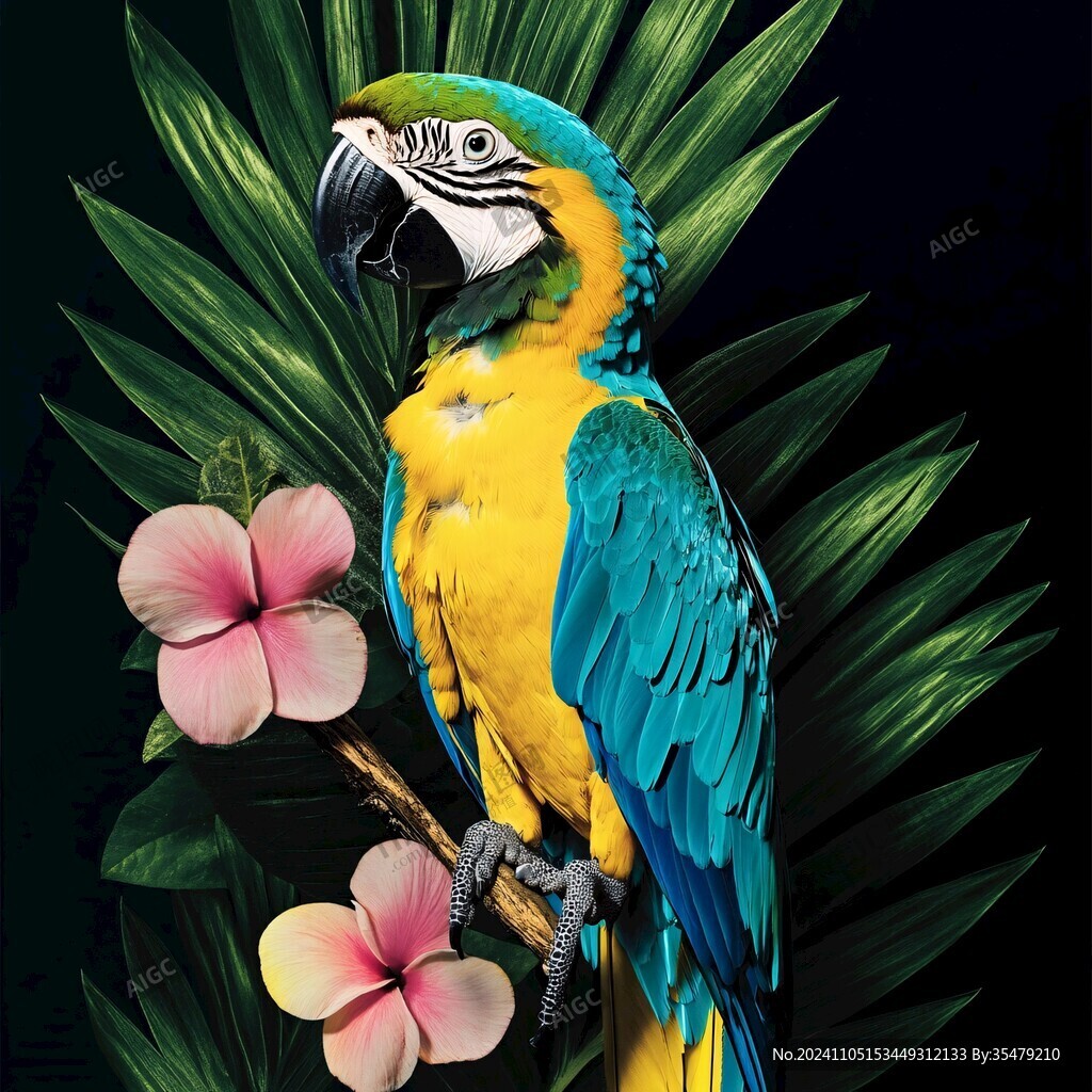 立体画金刚鹦鹉