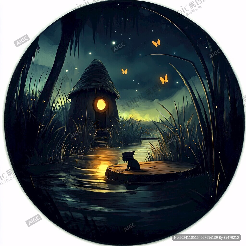 梦幻夜晚立体画