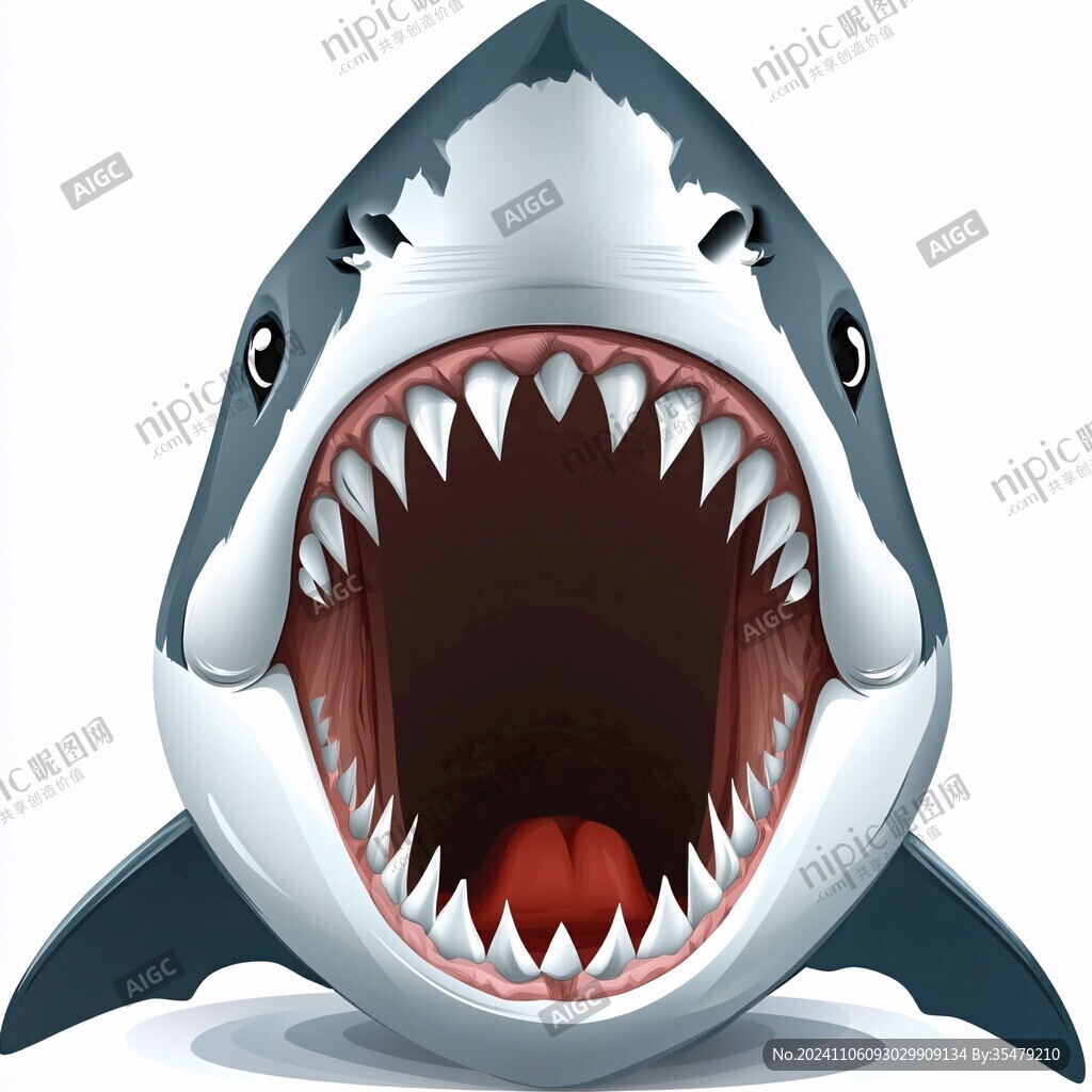 卡通鲨鱼立体画