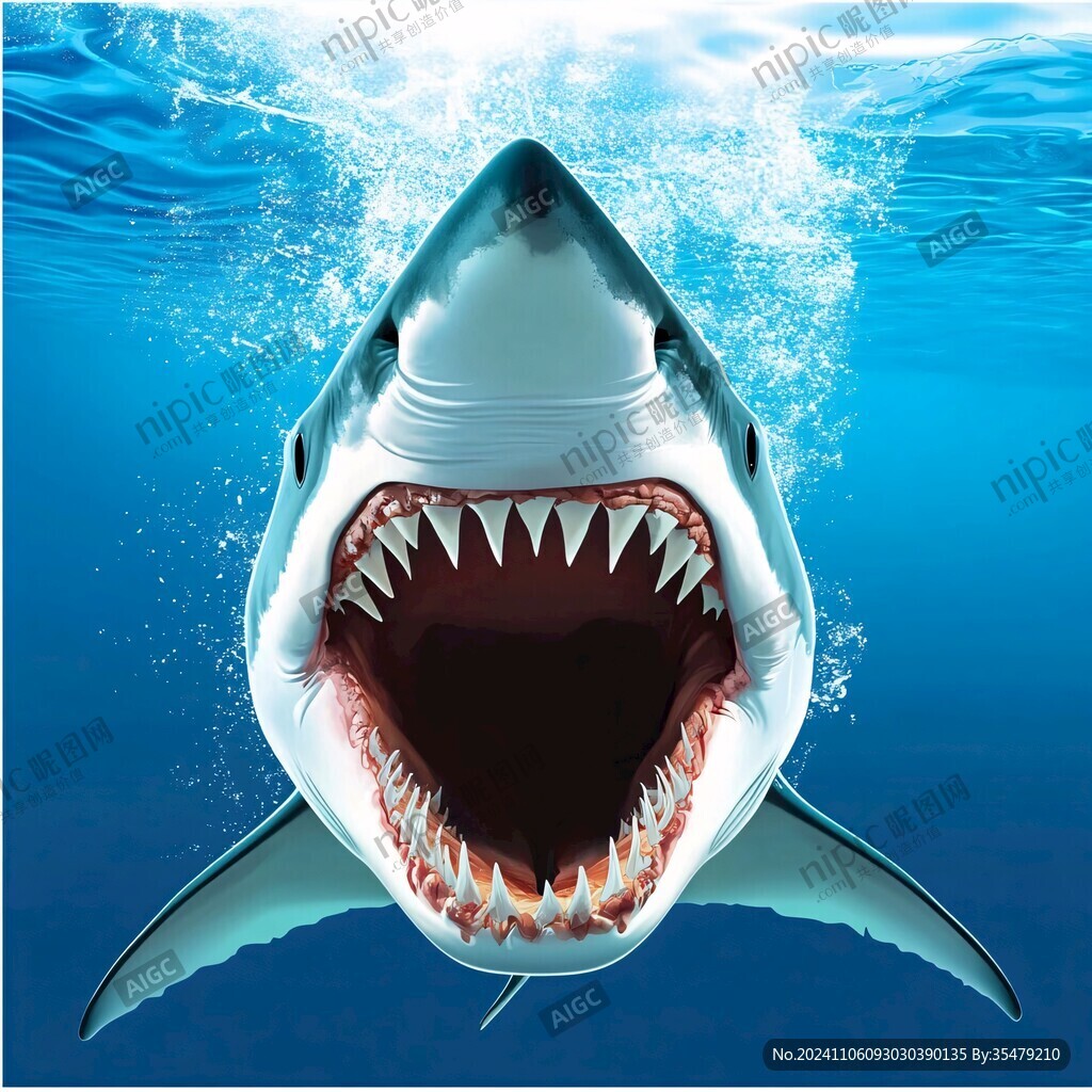 卡通鲨鱼立体画