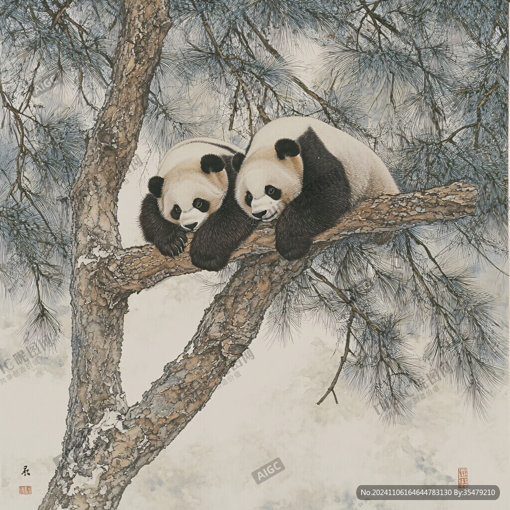 艺术画大熊猫
