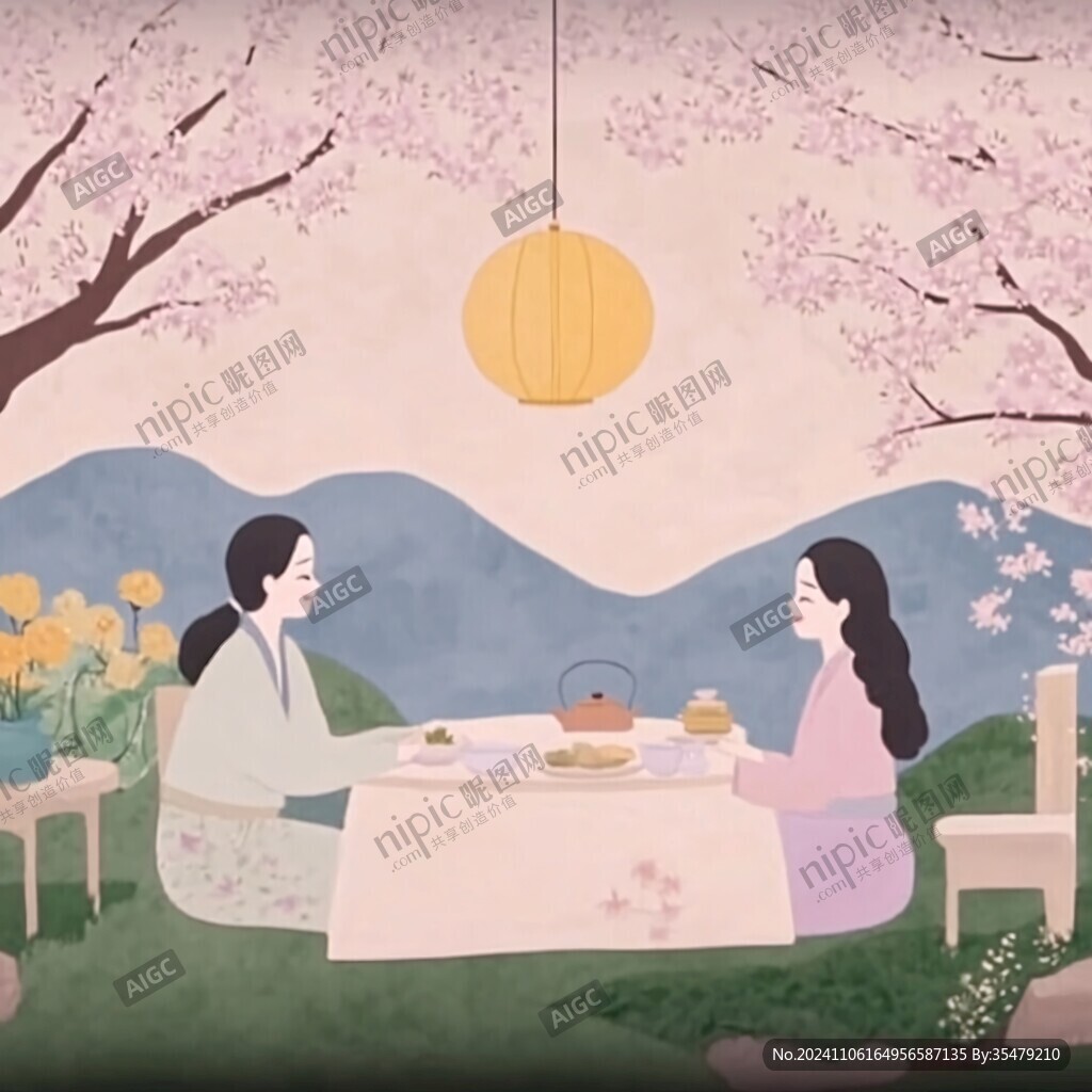 中国情人节插画