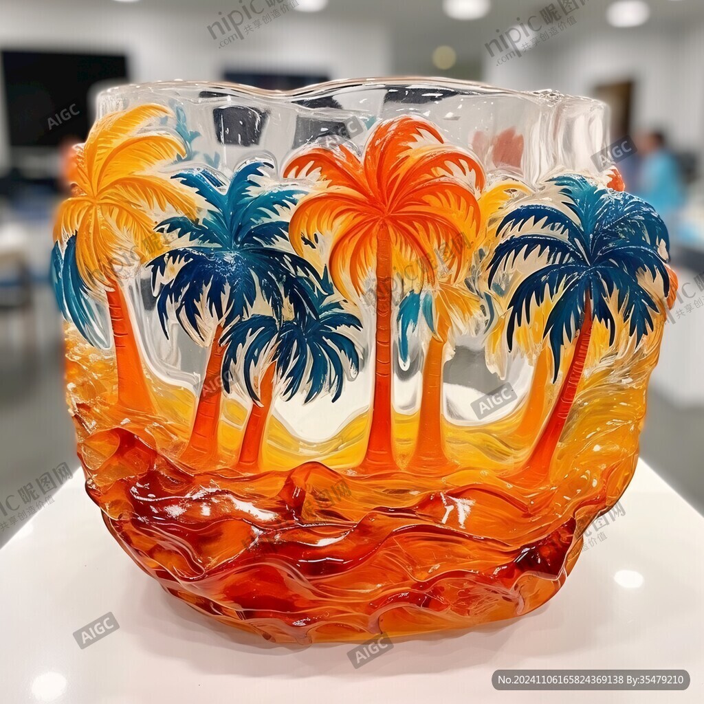 阿富汗彩色玻璃果盆