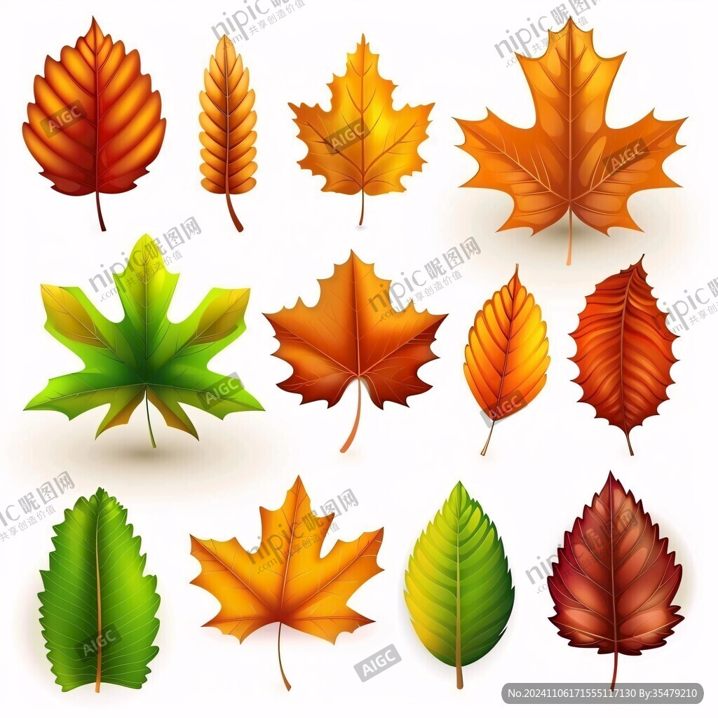 秋天落叶彩叶植物素材