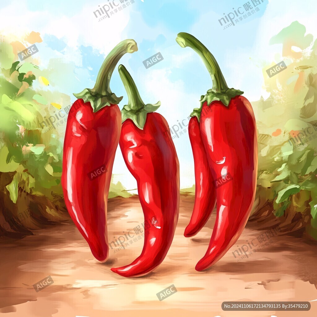 辣椒插画场景图