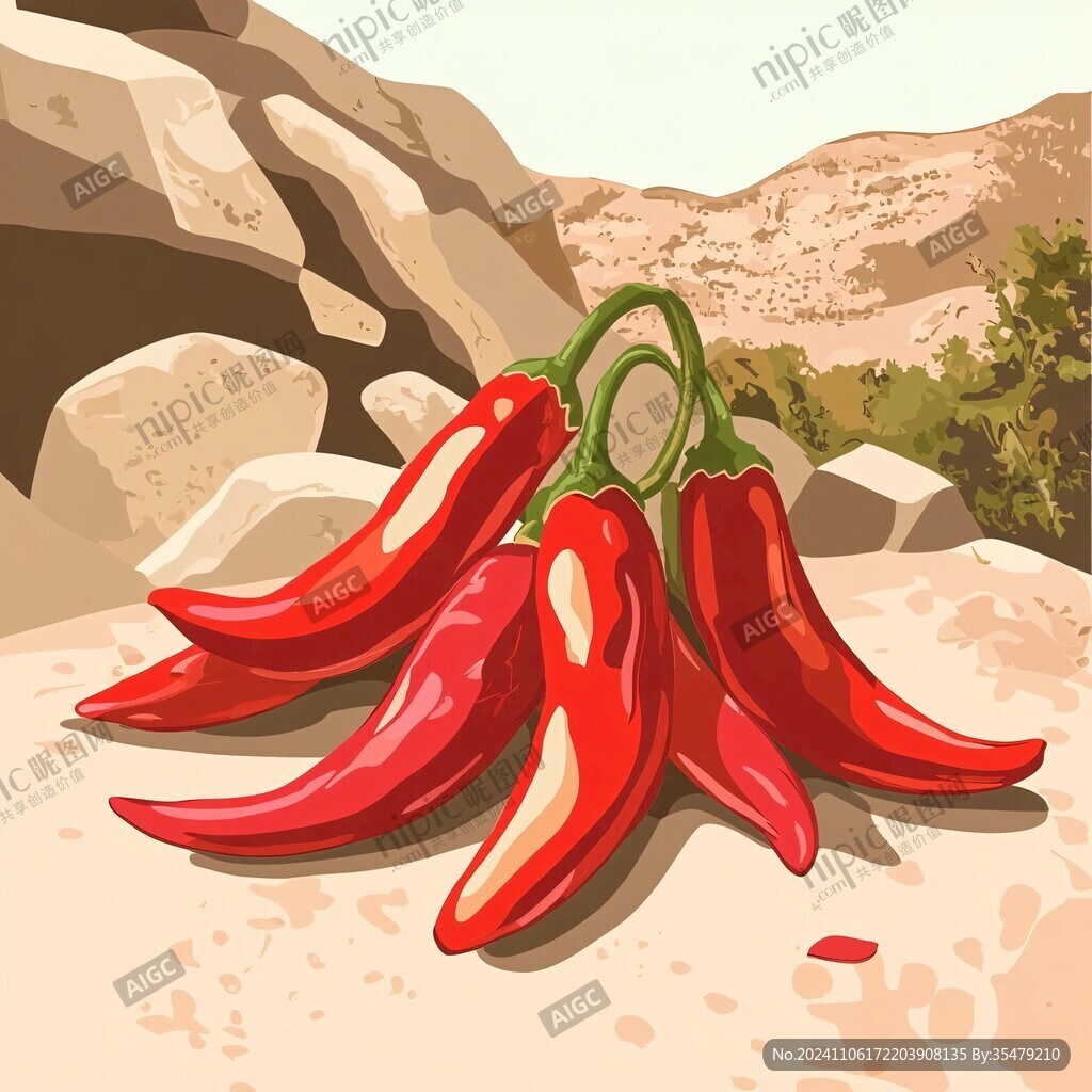 辣椒插画场景图