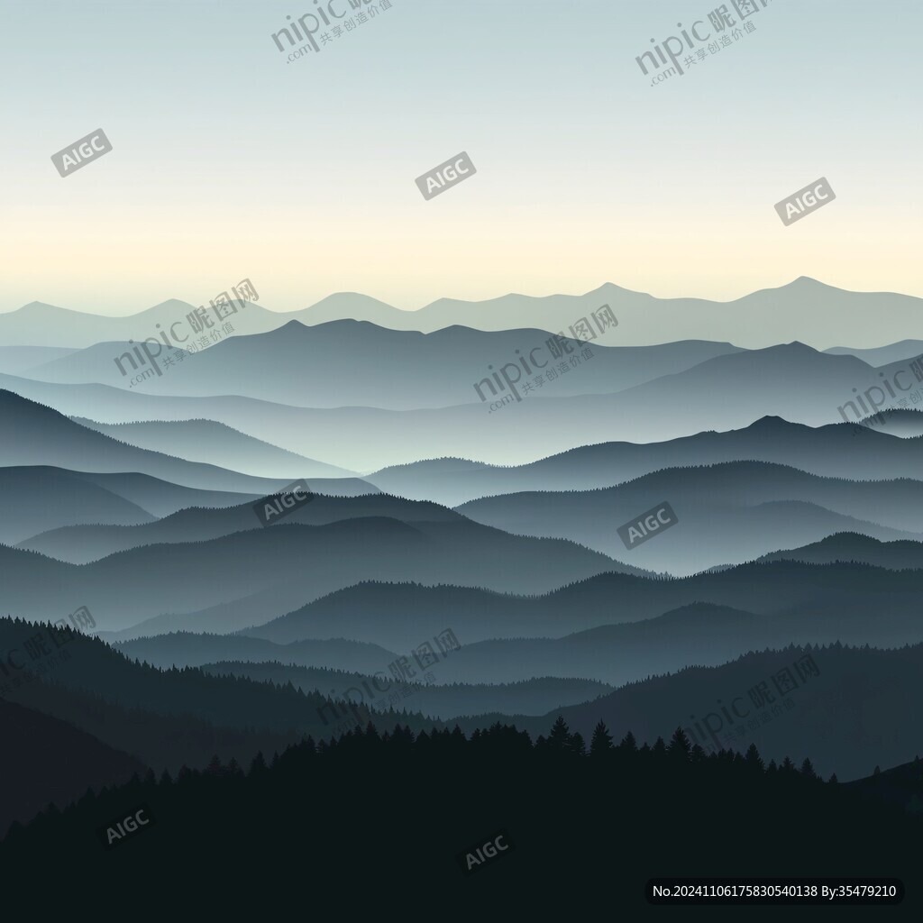 连绵不绝的山峦背景