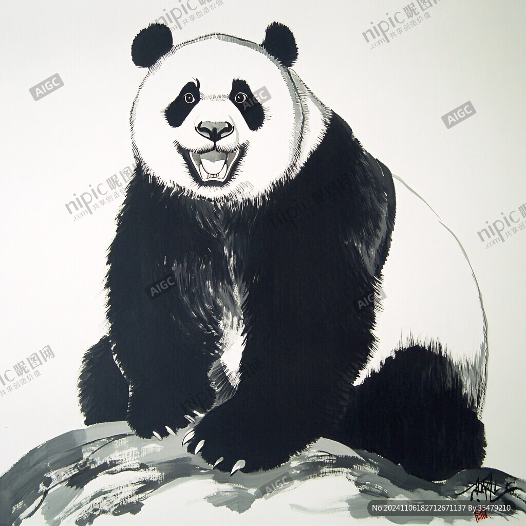 艺术画大熊猫