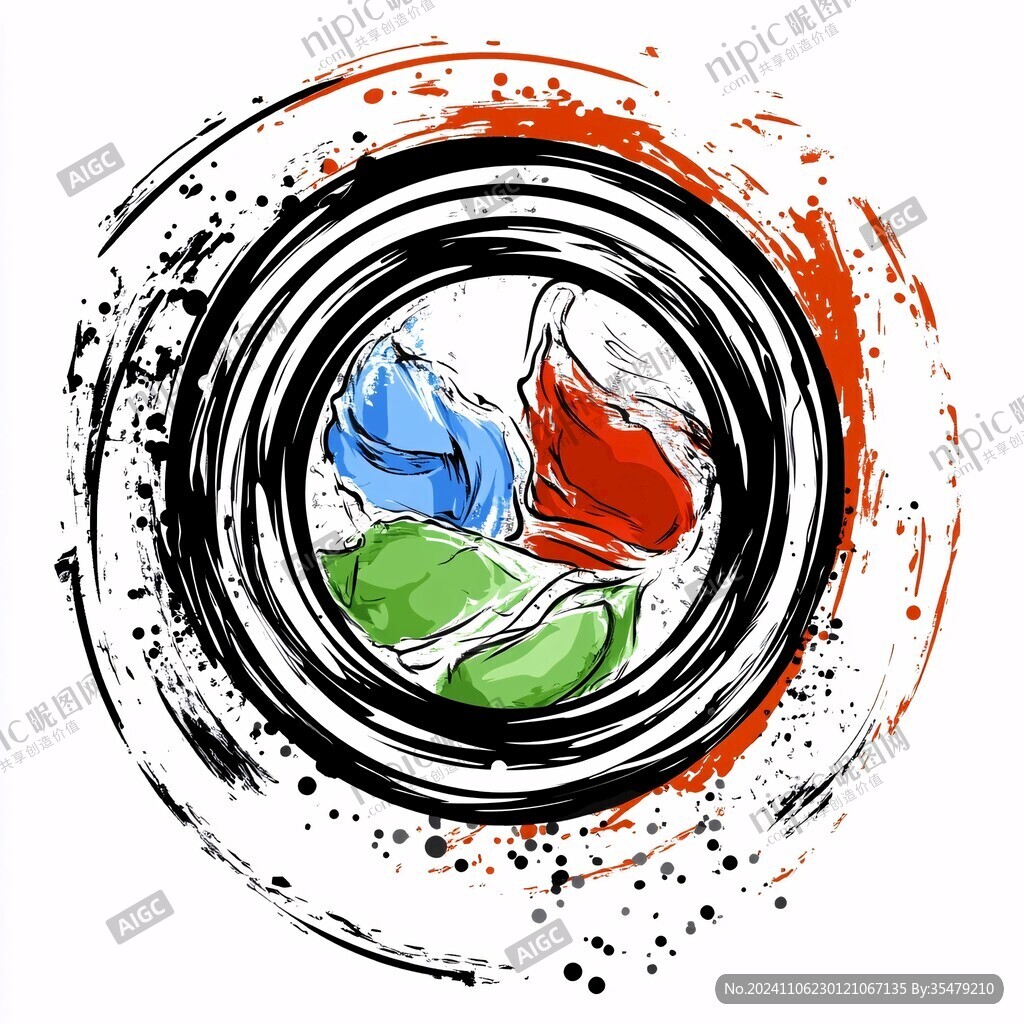 洗衣素材插画标志图